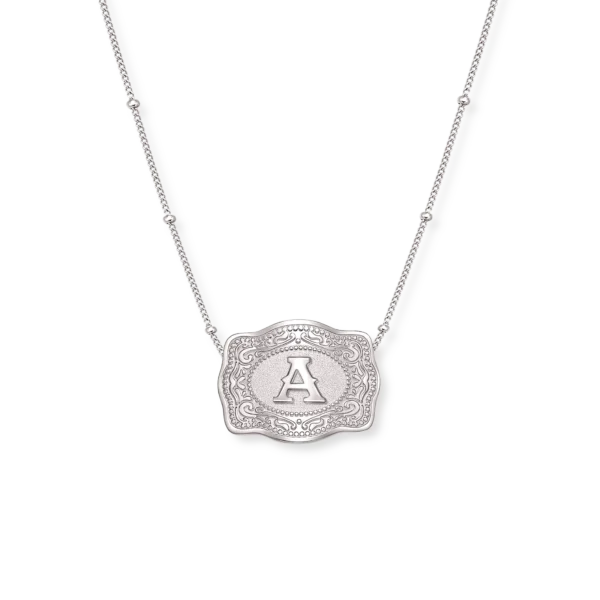 Mini Belt Buckle Necklace (Initial)